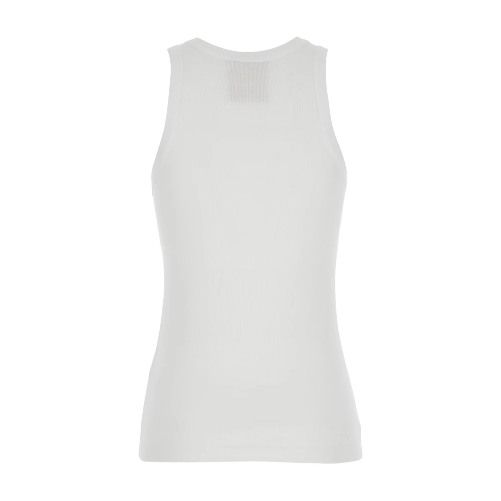 Semicouture Wit Ribgebreide Top met Logodetail White Dames