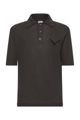 polo-en-lin-et-coton-marron