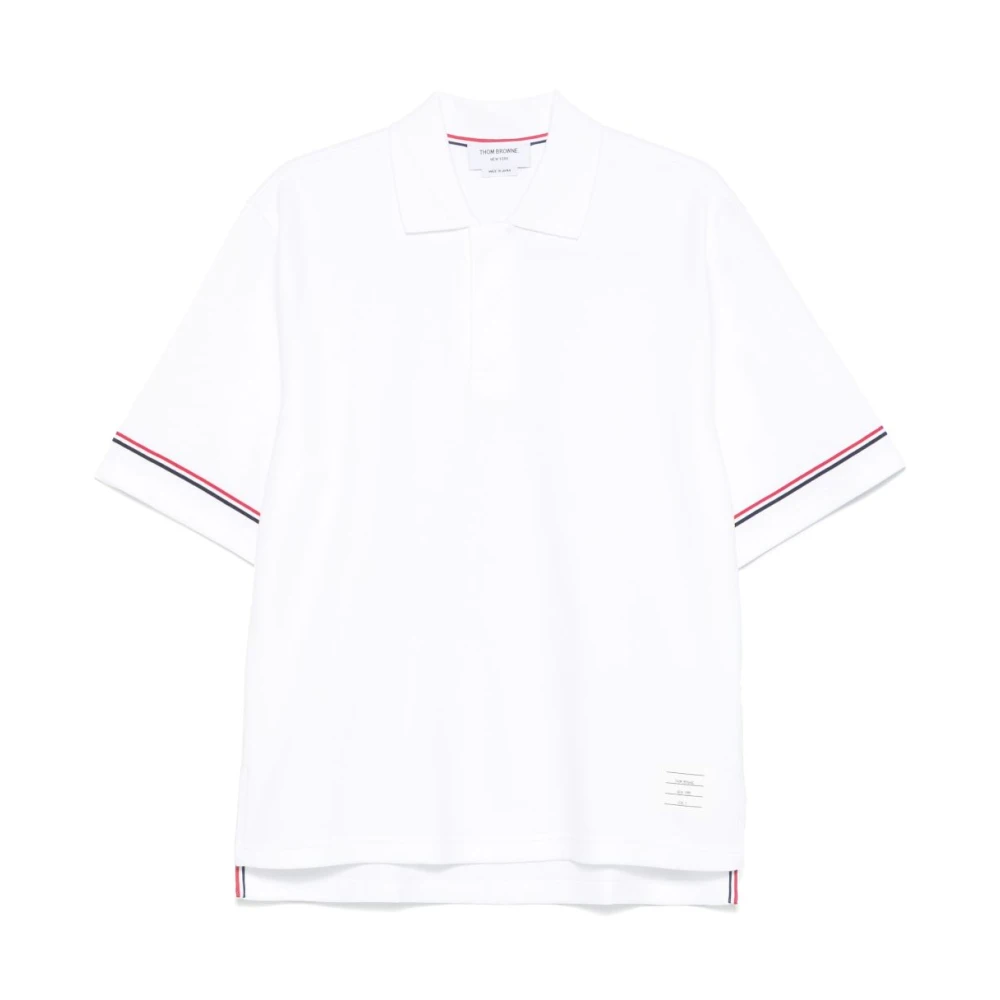 Thom Browne Wit Poloshirt met Handtekeningstijl White Heren