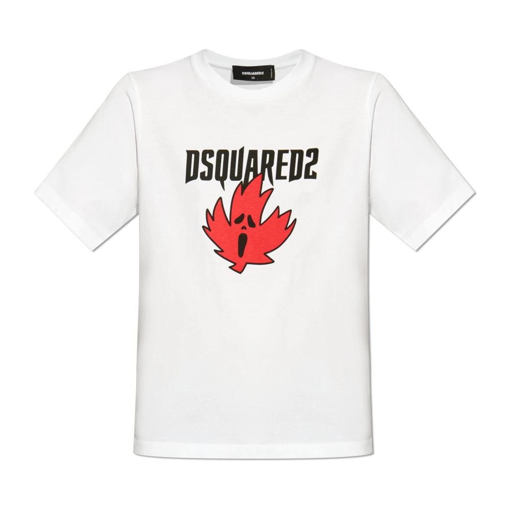 Dsquared2 Bedrukt T-shirt White Dames