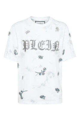 Tie-Dye T-Shirt Rund Hals Kort Ärm Blommor