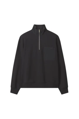Half-Zip Nylon Pocket Sweatshirt