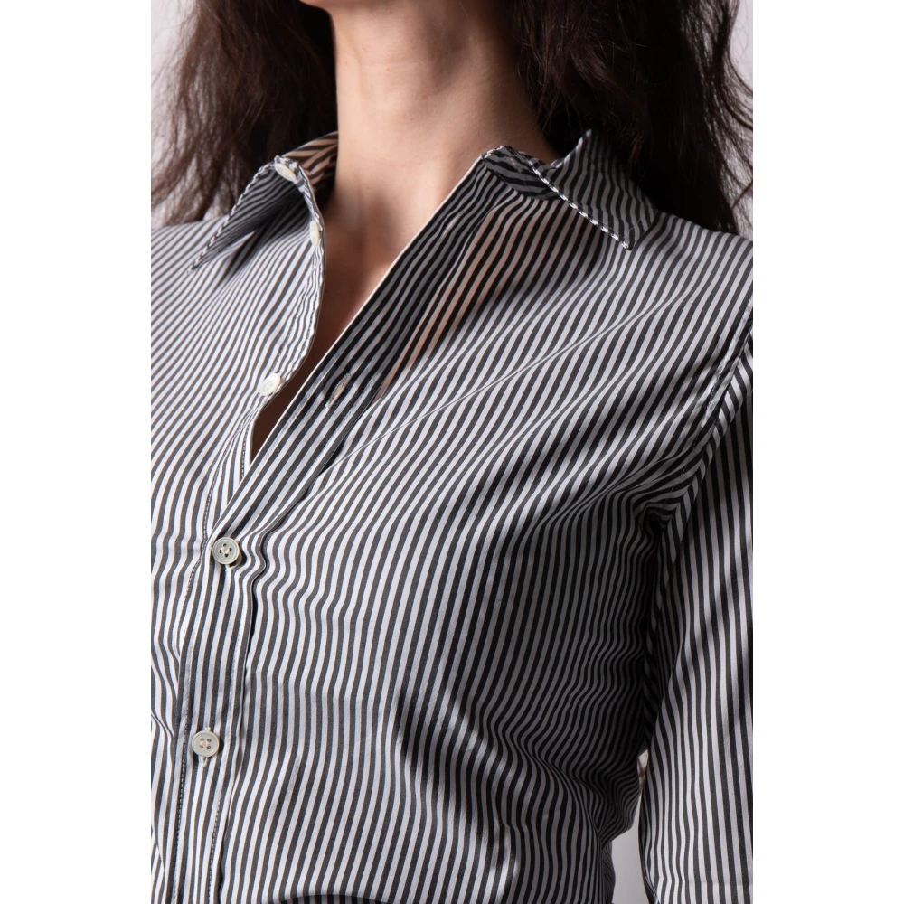 JW Anderson Houtskool Witte Krimpende Overhemd Multicolor Dames