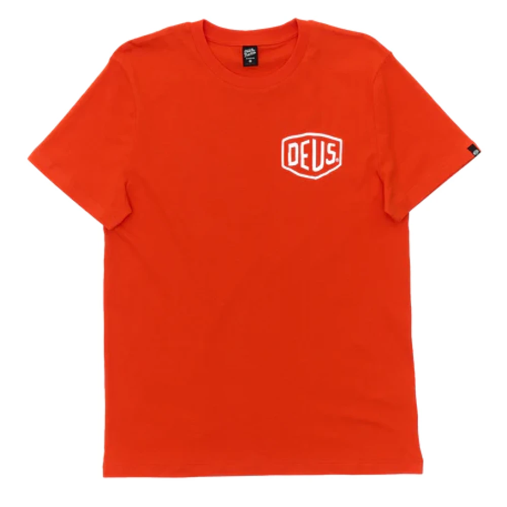 Deus Ex Machina Men's Orange Venice Address Tee In Tangerine Tango