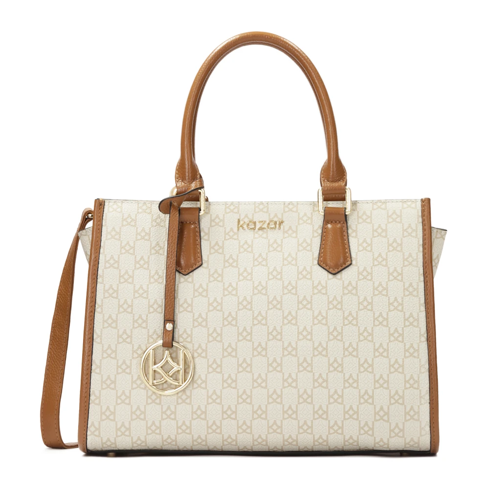 Kazar Handtas met twee handgrepen versierd met monogrammen White Dames