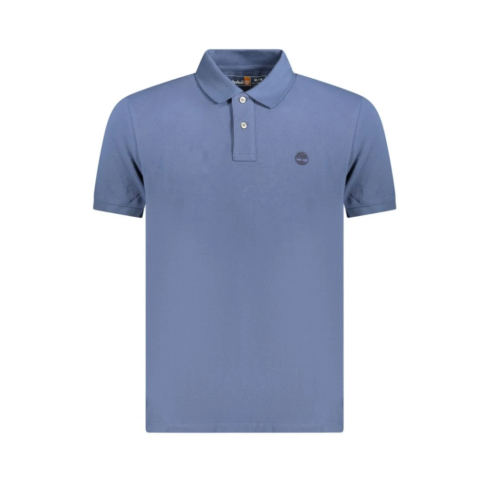 Timberland Men's Blue Cotton Polo Shirt With Embroidery