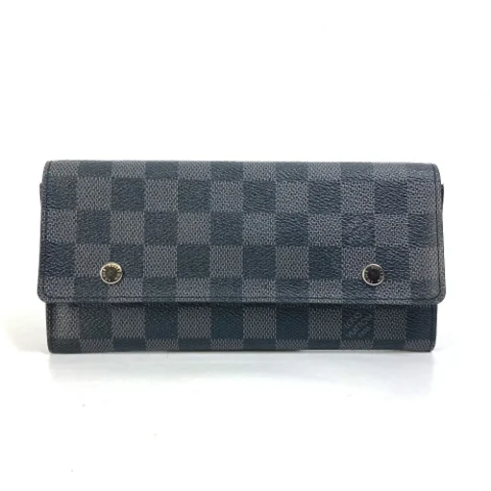 Louis Vuitton Vintage Pre-owned Cotton wallets Black Dames