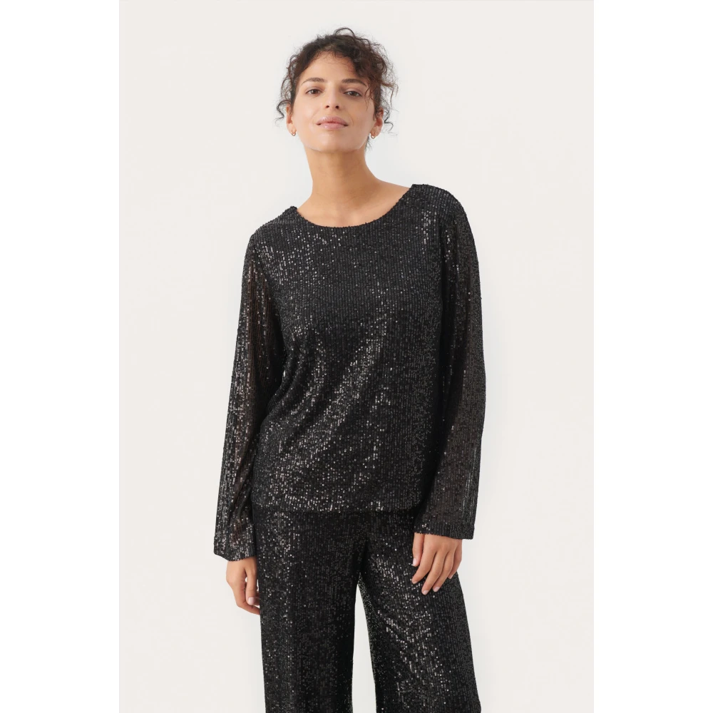 Part Two DarleenaPW BL Paillettentop Black Dames