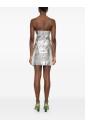 metallic-gevlochten-strapless-mini-jurk