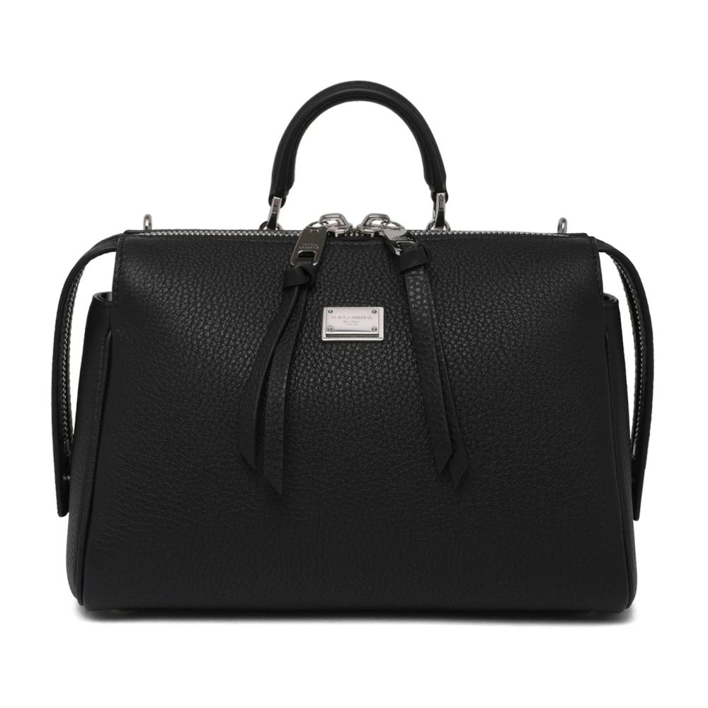 Dolce & Gabbana Unisex Nero - Borsa Con Manico Superiore In Pelle - Bags - One Size