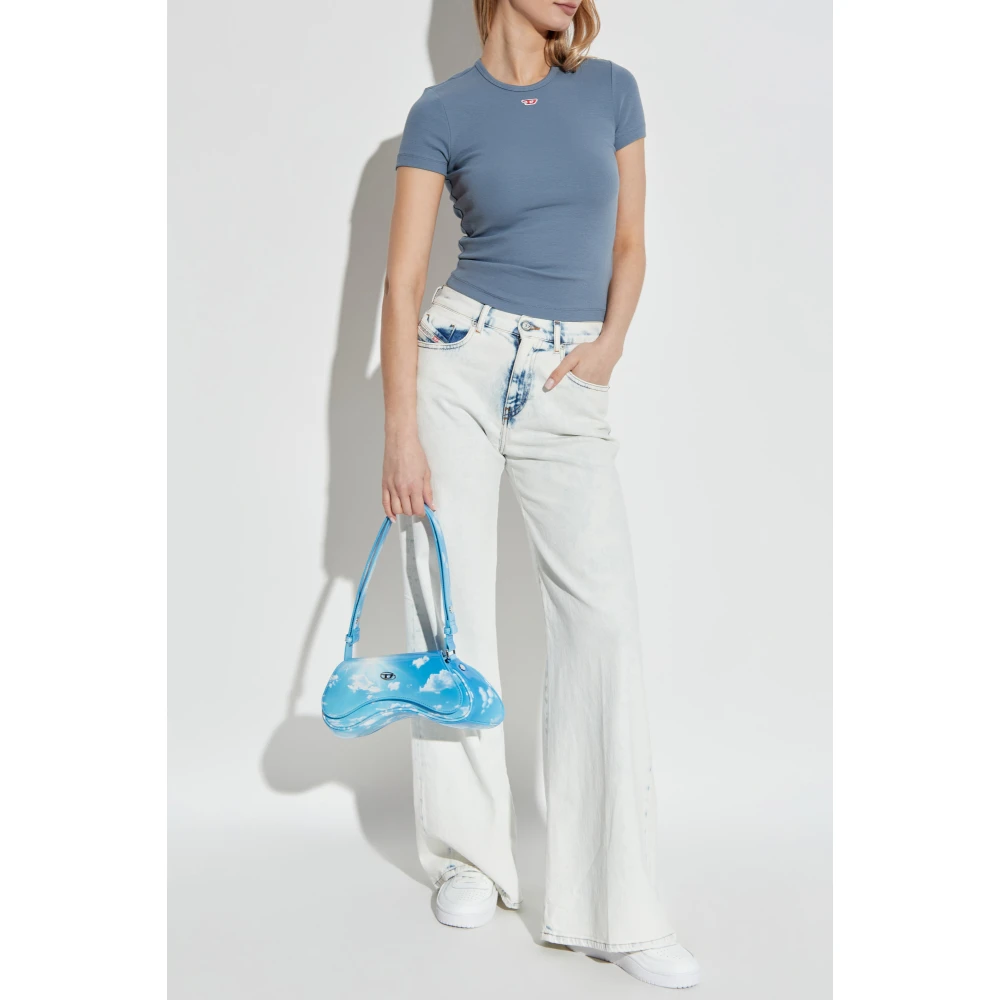 Diesel T-shirt 'T-Ele-Long-D' Blue Dames