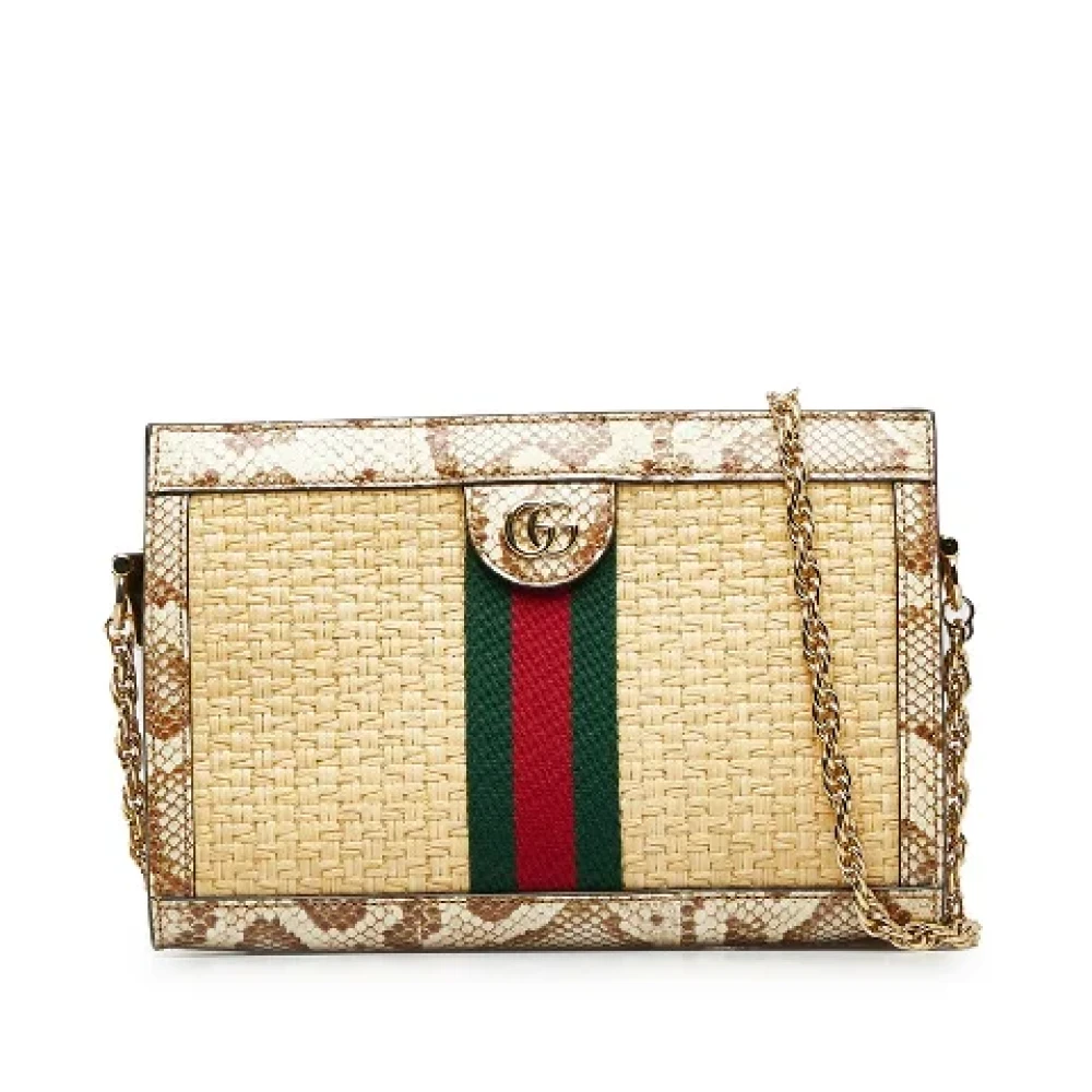 Gucci Vintage Pre-owned Fabric crossbody-bags Beige Dames