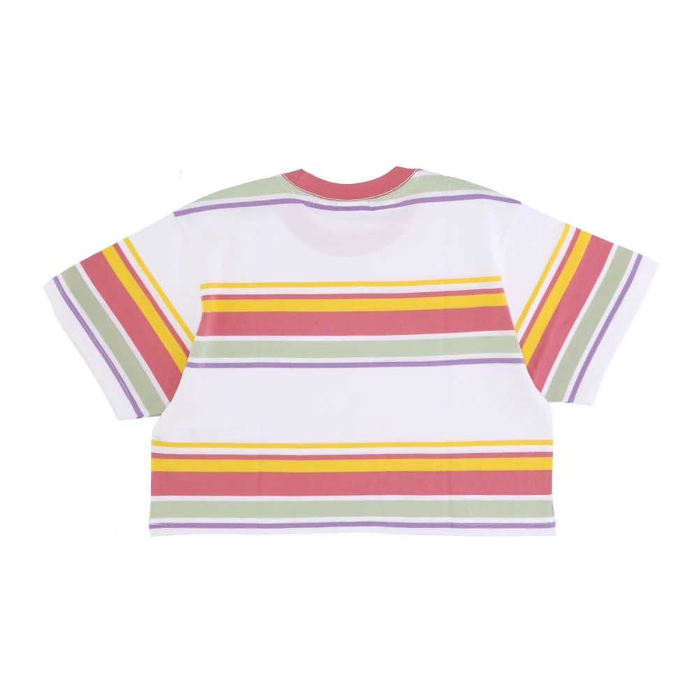 Obey Gestreepte June Cropped Tee Roze Multicolor Dames