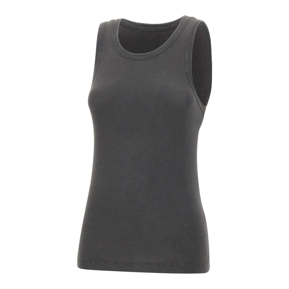 Entire Studios Women's Black Sheer Tank - Sleeveless Tops - M - Tops