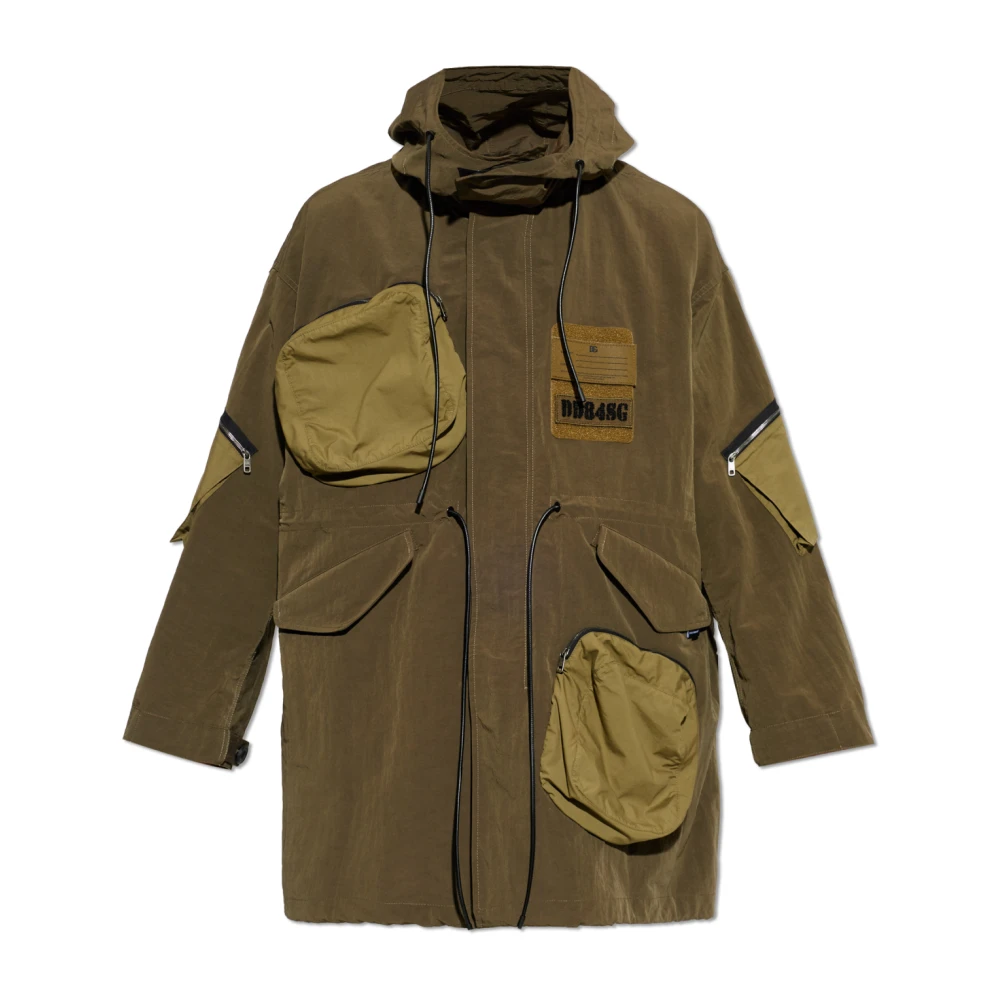 Dolce & Gabbana Mannelijk Groente Jassen Heren, Groen, M, Polyester, Hooded Parka