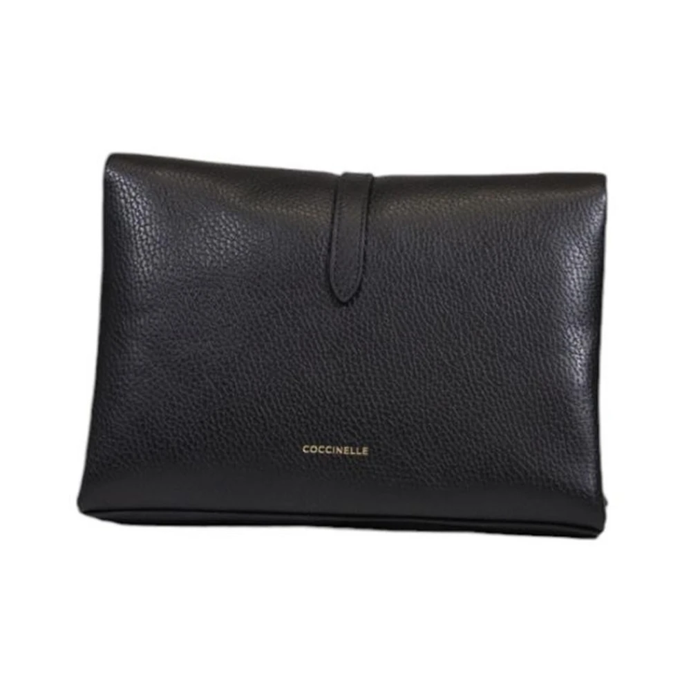 Coccinelle Zwarte leren handtas Premium afwerking Black Dames