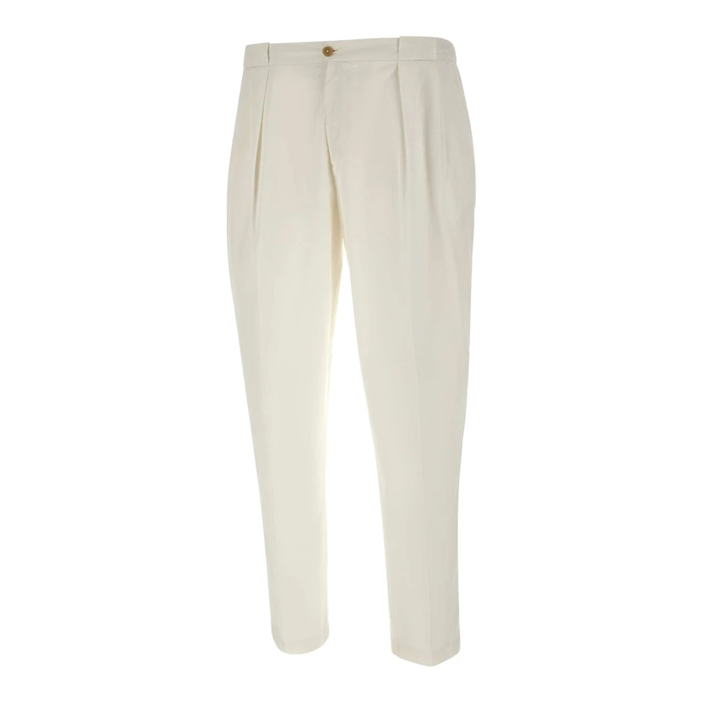 Briglia Men's White Slim-Fit Trousers, S, Portobello Trousers