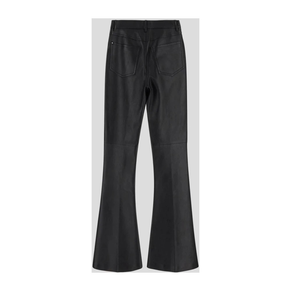 SPORTMAX Leren broek voor sportieve look Black Dames