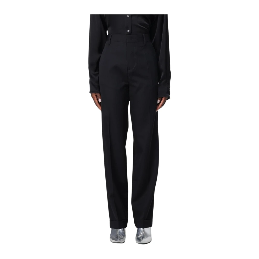 Dsquared2 Women's Black Straight Trousers, 3XS, Straight Leg Trousers