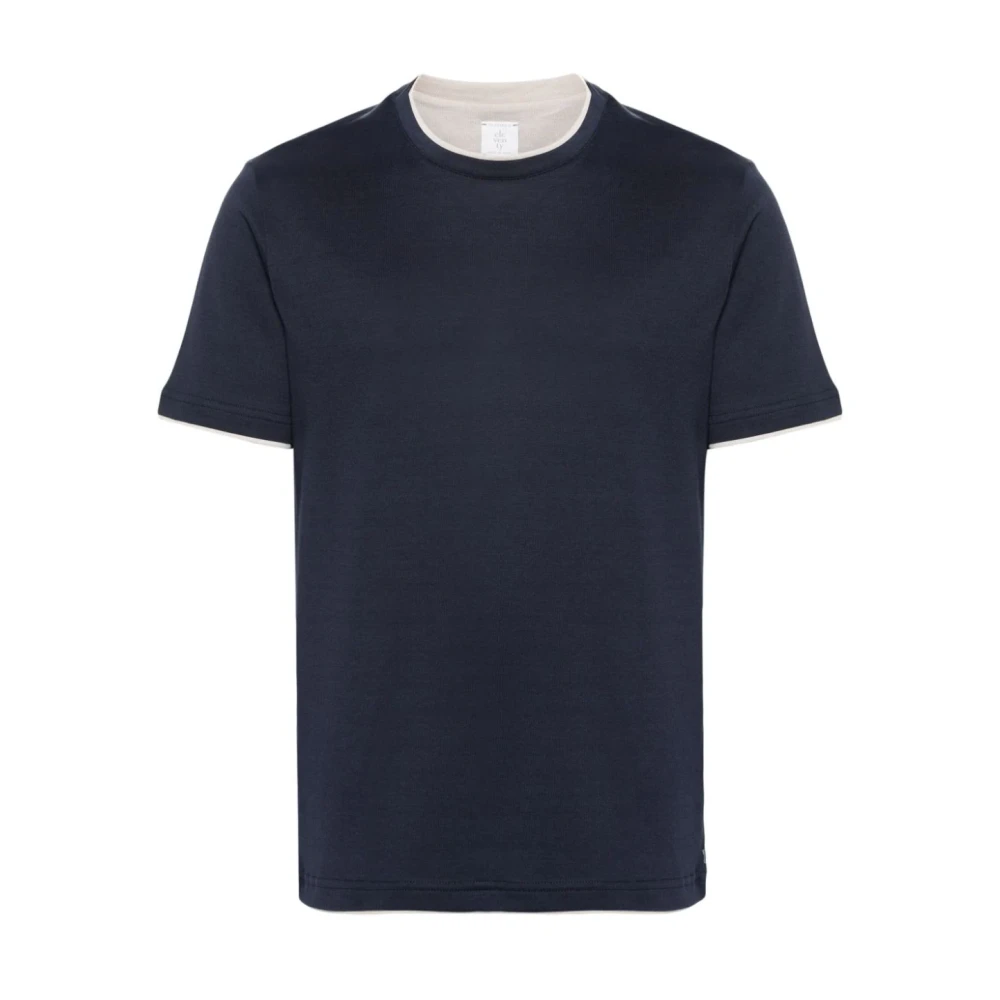 Eleventy Italiaans Katoenen T-Shirt Blue Heren