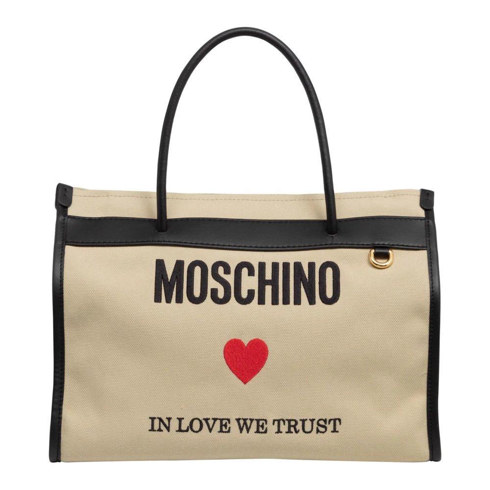Moschino Totes In Love We Trust-Shopping Bag in beige