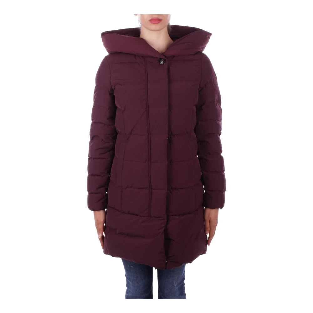 Woolrich Gewatteerde jas met capuchon en ritssluiting Purple Dames