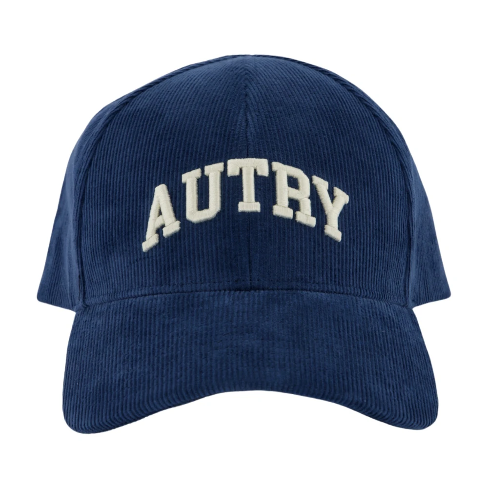Autry Velvet Baseball Cap met Gestikt Logo Blue Heren