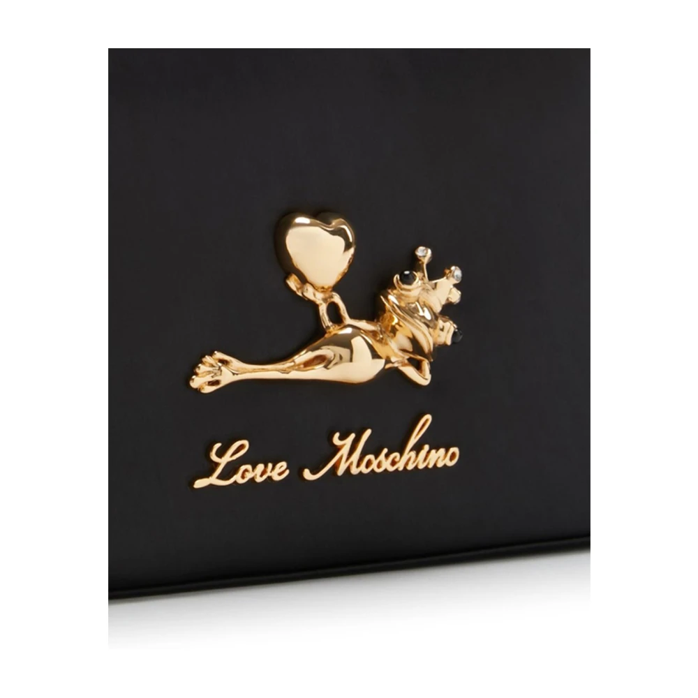 Love Moschino Satijnen Schoudertas in Zwart Black Dames