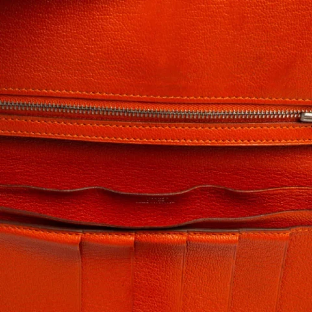 Hermès Vintage Pre-owned Leather wallets Orange Dames