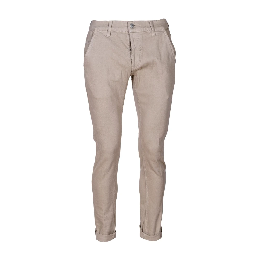 Dondup Slim Fit Heren Jeans Gemaakt in Italië Beige Heren