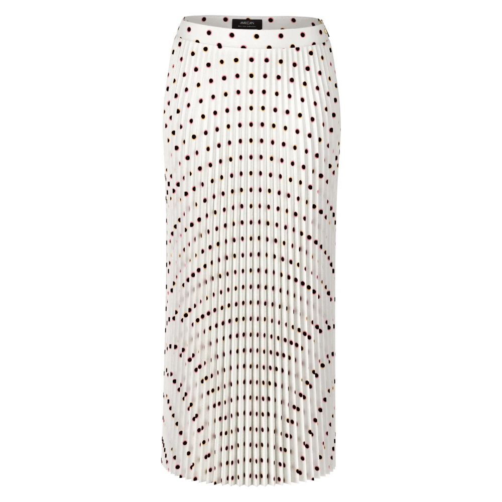 Marc Cain Maxi Plooirok met Polka Dot Print White Dames