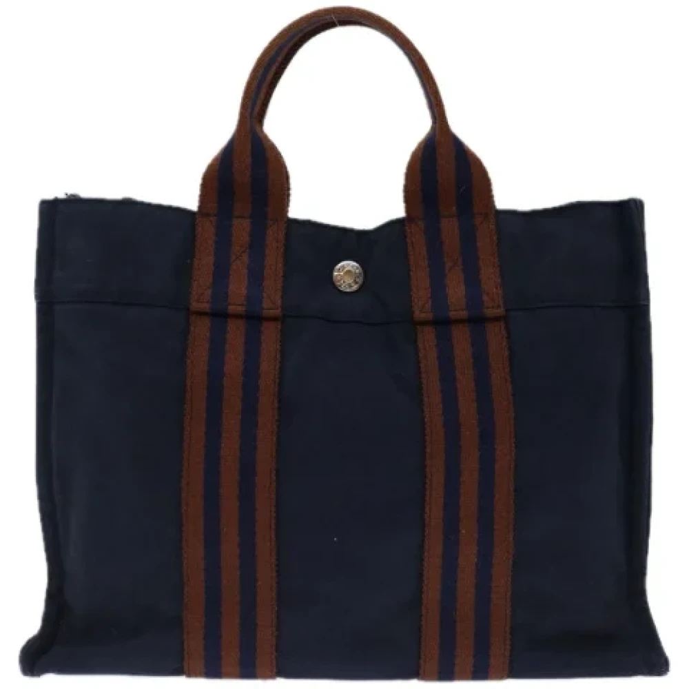 Hermès Vintage Pre-owned Canvas handbags Blue Dames