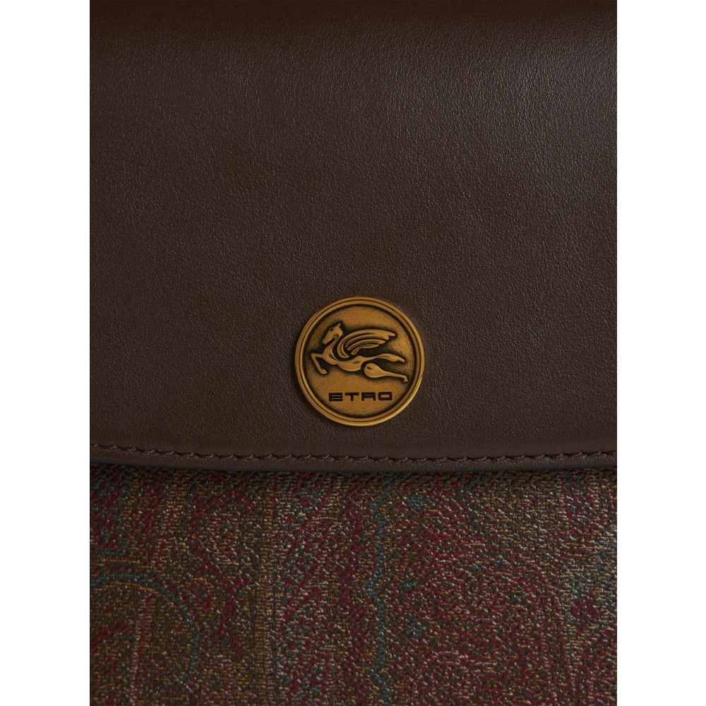 ETRO Kleine Essential Paisley Jacquard Schoudertas Brown Dames