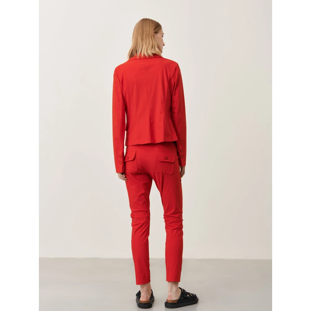 Jane Lushka Rode Technische Jersey Atina Blazer Red Dames