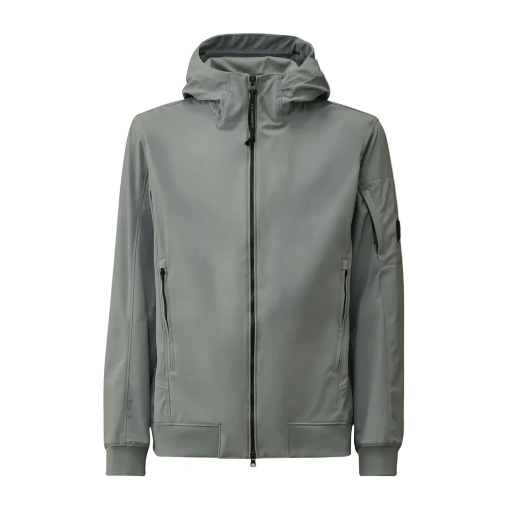C.p. Company Men's Gray Bomber Jackets, Xl, Shell-R Hooded Lens Jacket