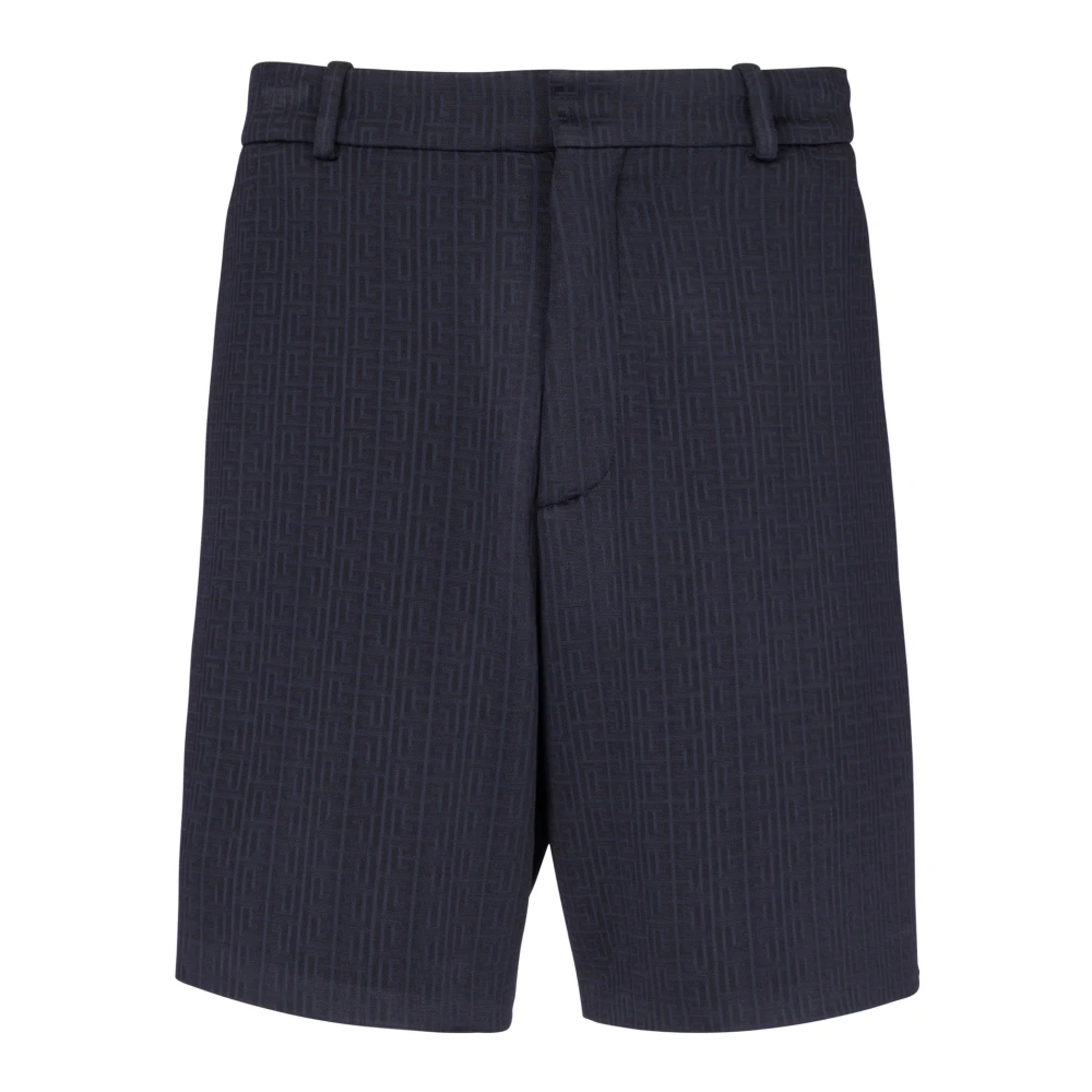 Balmain Mini-Monogram Jersey Shorts Blue Heren