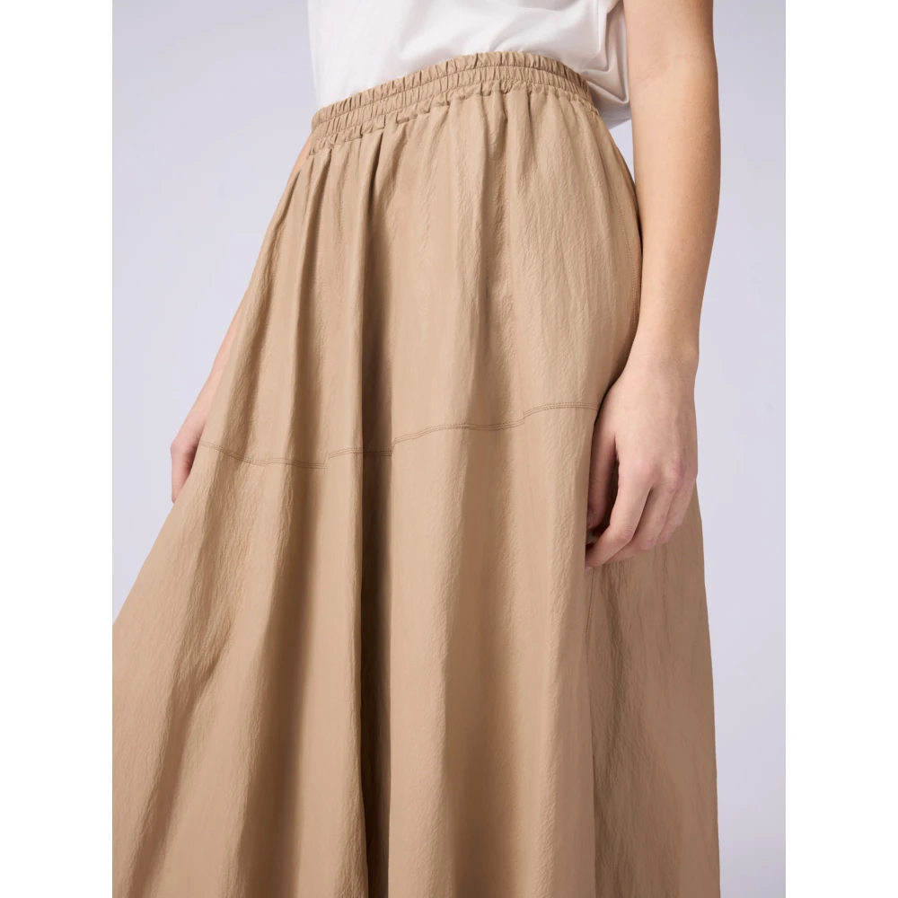 Oltre Midi rok met plooien Beige Dames