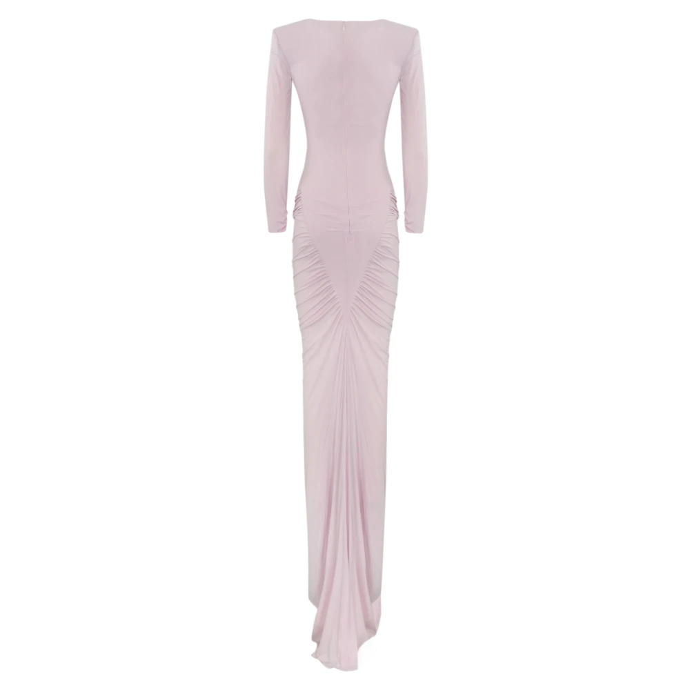 Elisabetta Franchi Lange bloemenjurk met cut-out Pink Dames