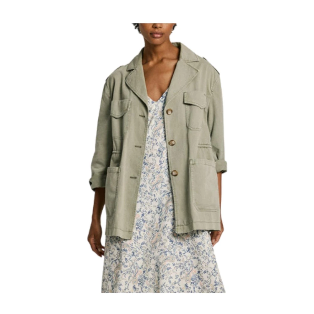 Pepe Jeans Women's Green Light Jackets, M, Annie Military Jacket