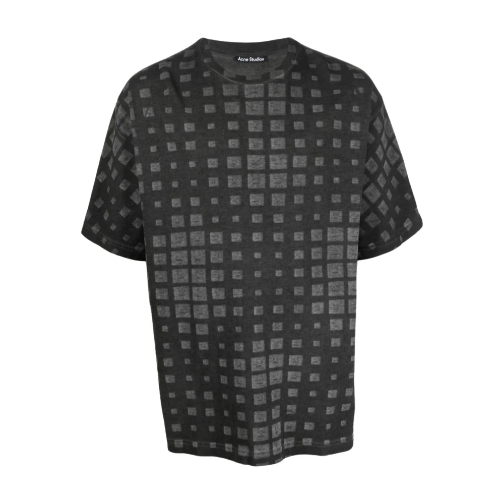 Acne Studios Zwart Optisch Logo T-Shirt Black Heren