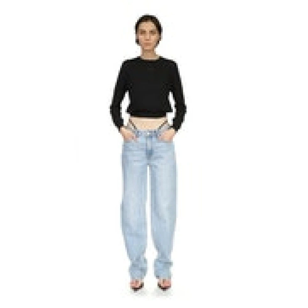 alexander wang Relaxed Jean met Diamante Charme Blue Dames