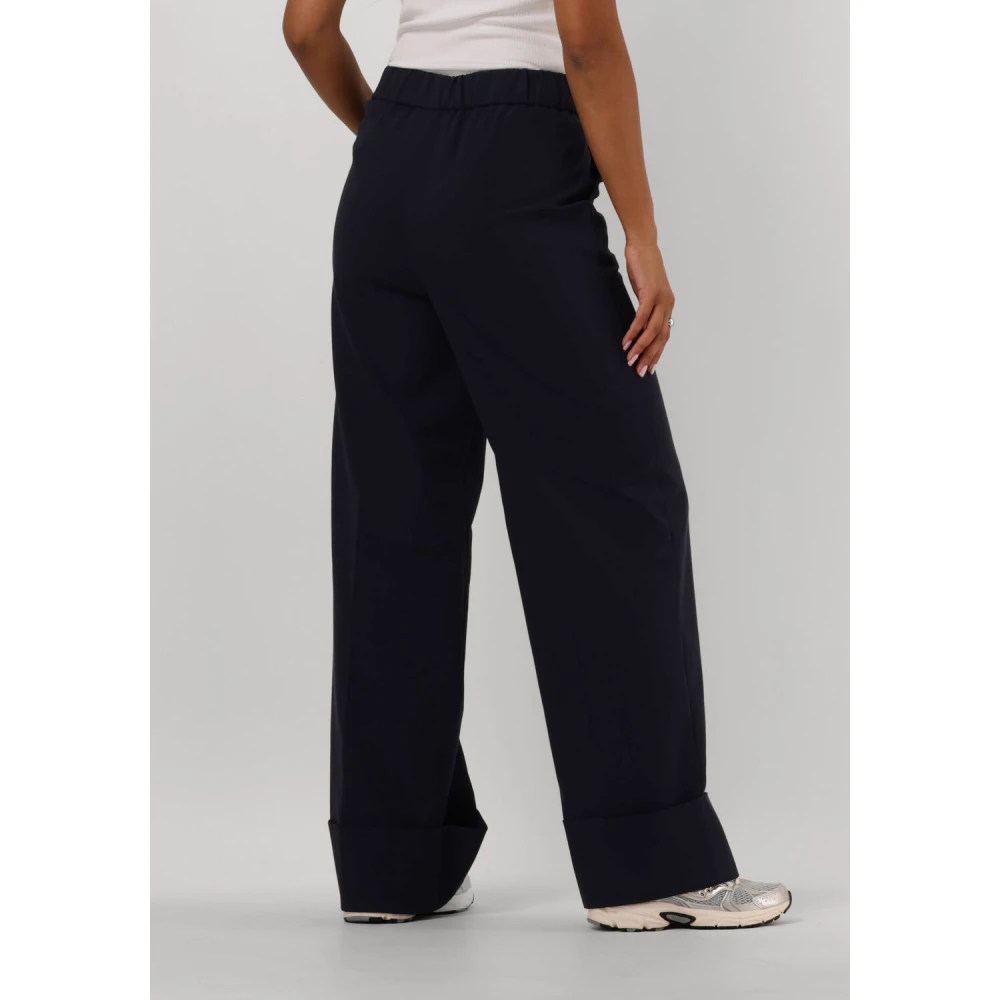 Y.A.S Navy Wijde Broek Blue Dames