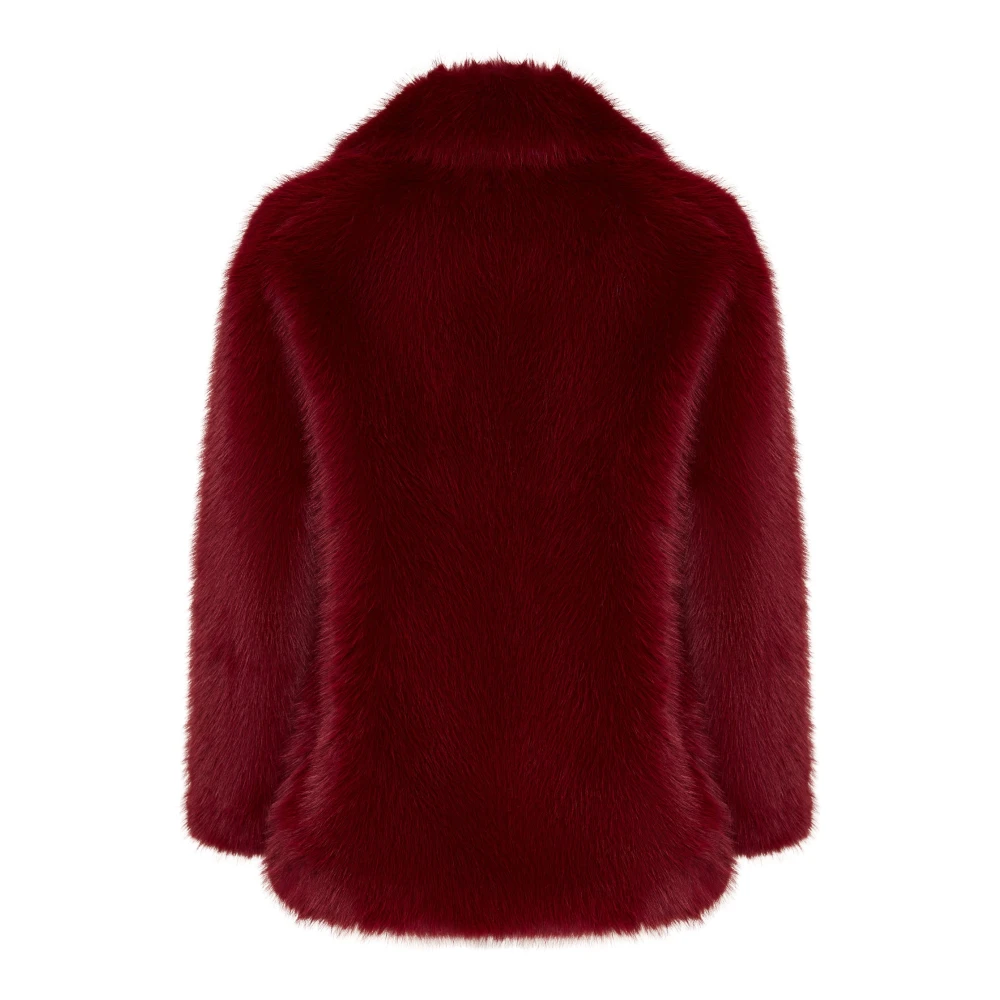 Cesare Gaspari Faux Fur & Shearling Jackets Red Dames