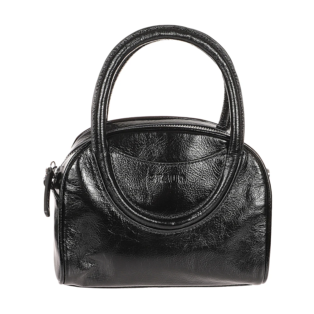 Staud Zwarte leren mini bowler tas Black Dames