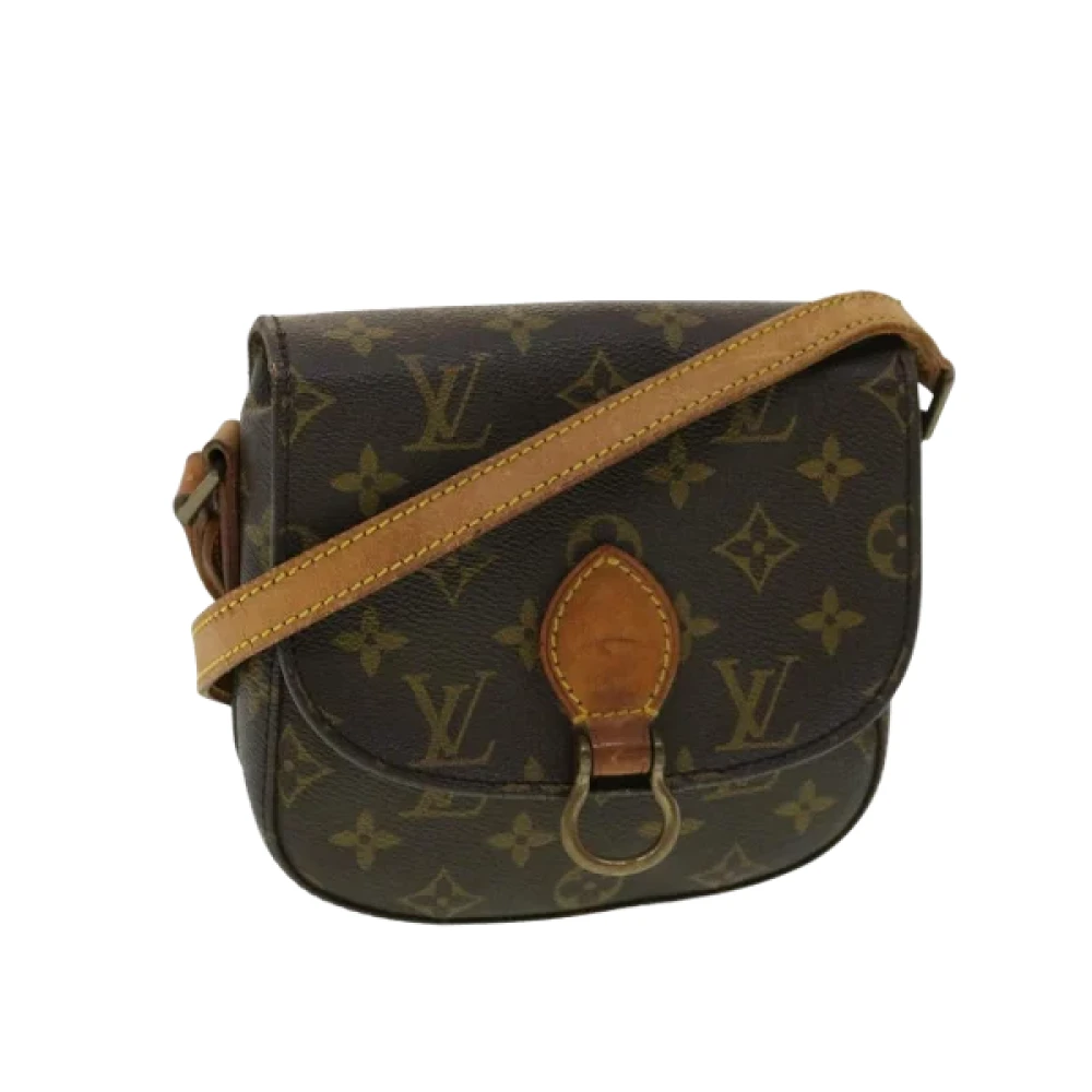 Louis Vuitton Vintage Förhandsägd Brunt Läder Saint Cloud Axelväska Brown, Dam