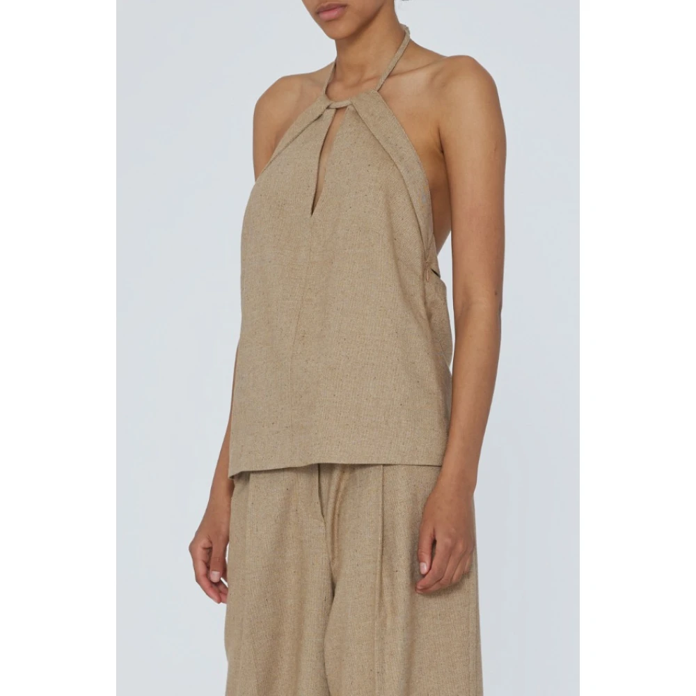 Remain Birger Christensen Sleeveless Tops Beige Dames