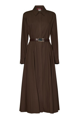 brown-flared-dress-with-belt
