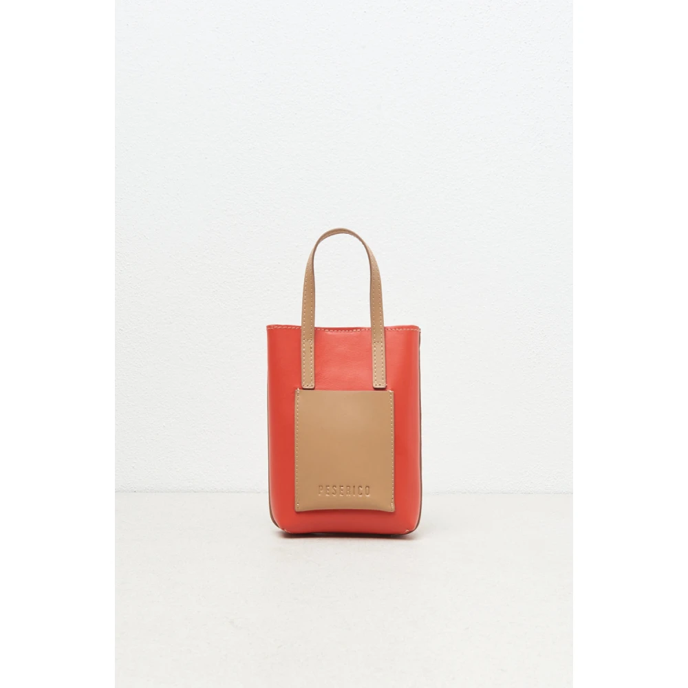 PESERICO Echt lederen micro-telefoontas Red Dames