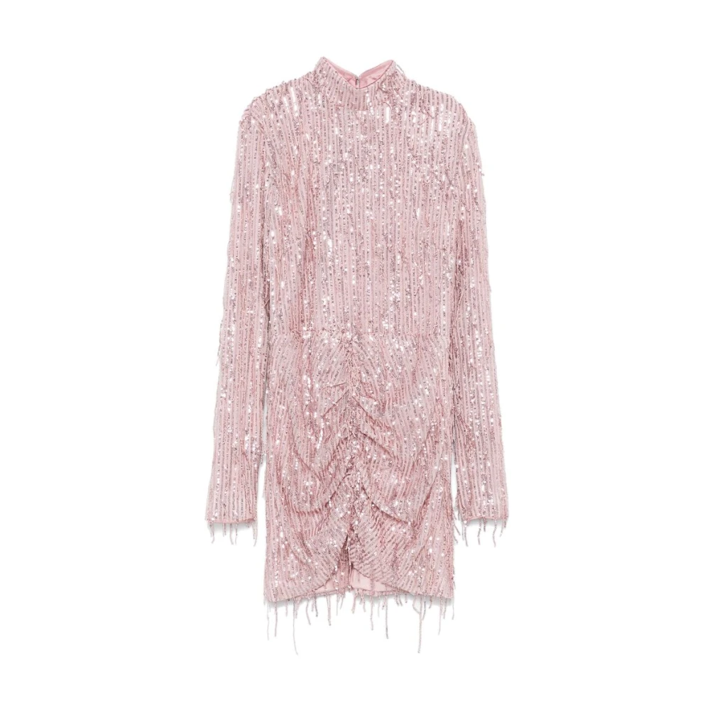 Rotate Birger Christensen Sequin Fringe Jurk Pink Dames