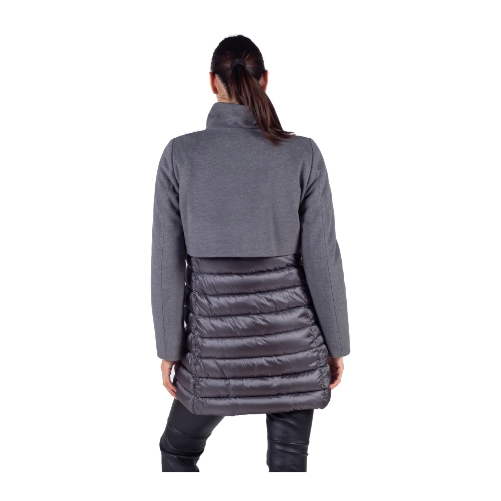 Emme DI Marella Grijze Dubbellaagse Gewatteerde Pufferjas Gray Dames